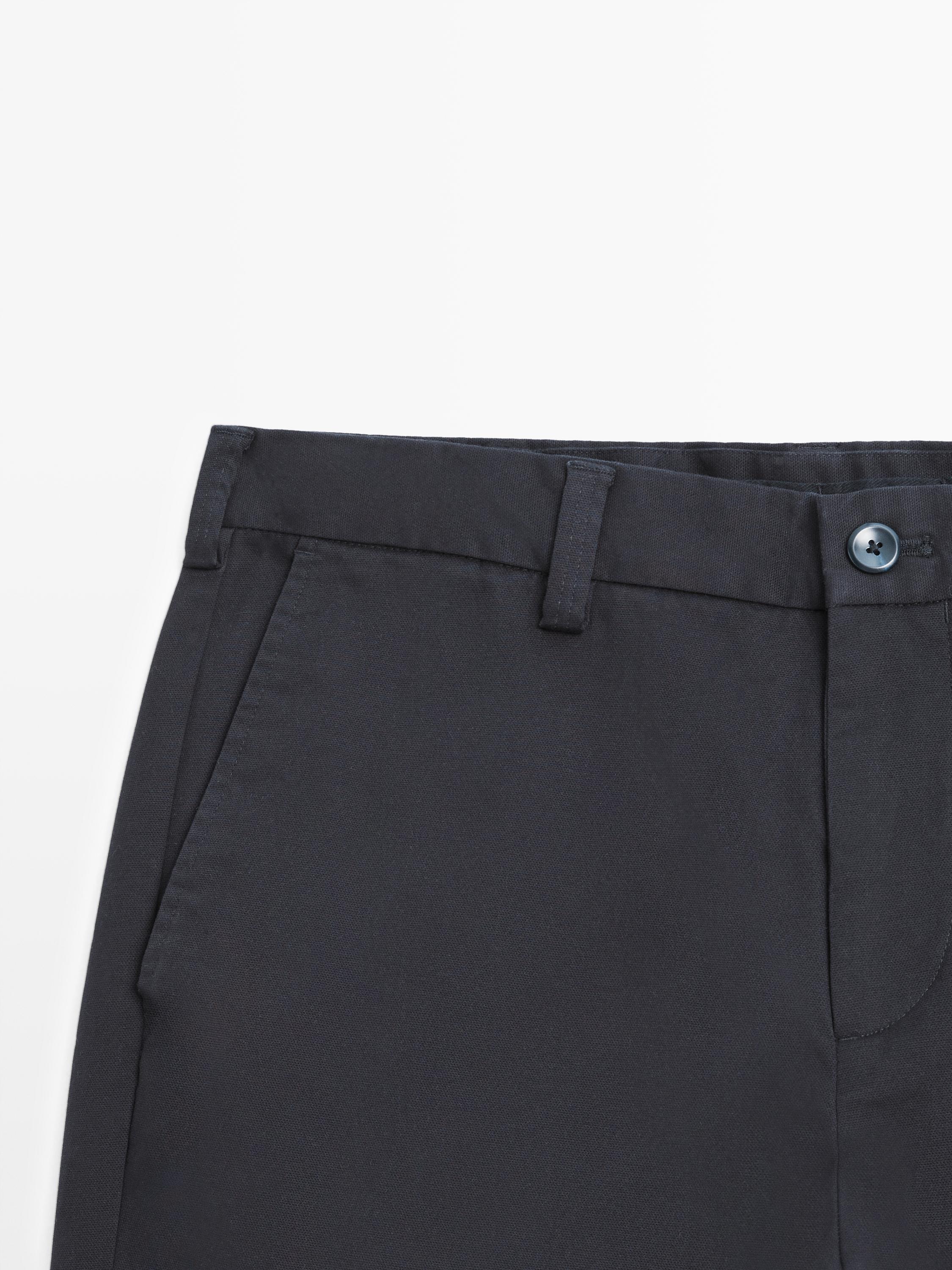 Pantalon tapered fit microtexturé